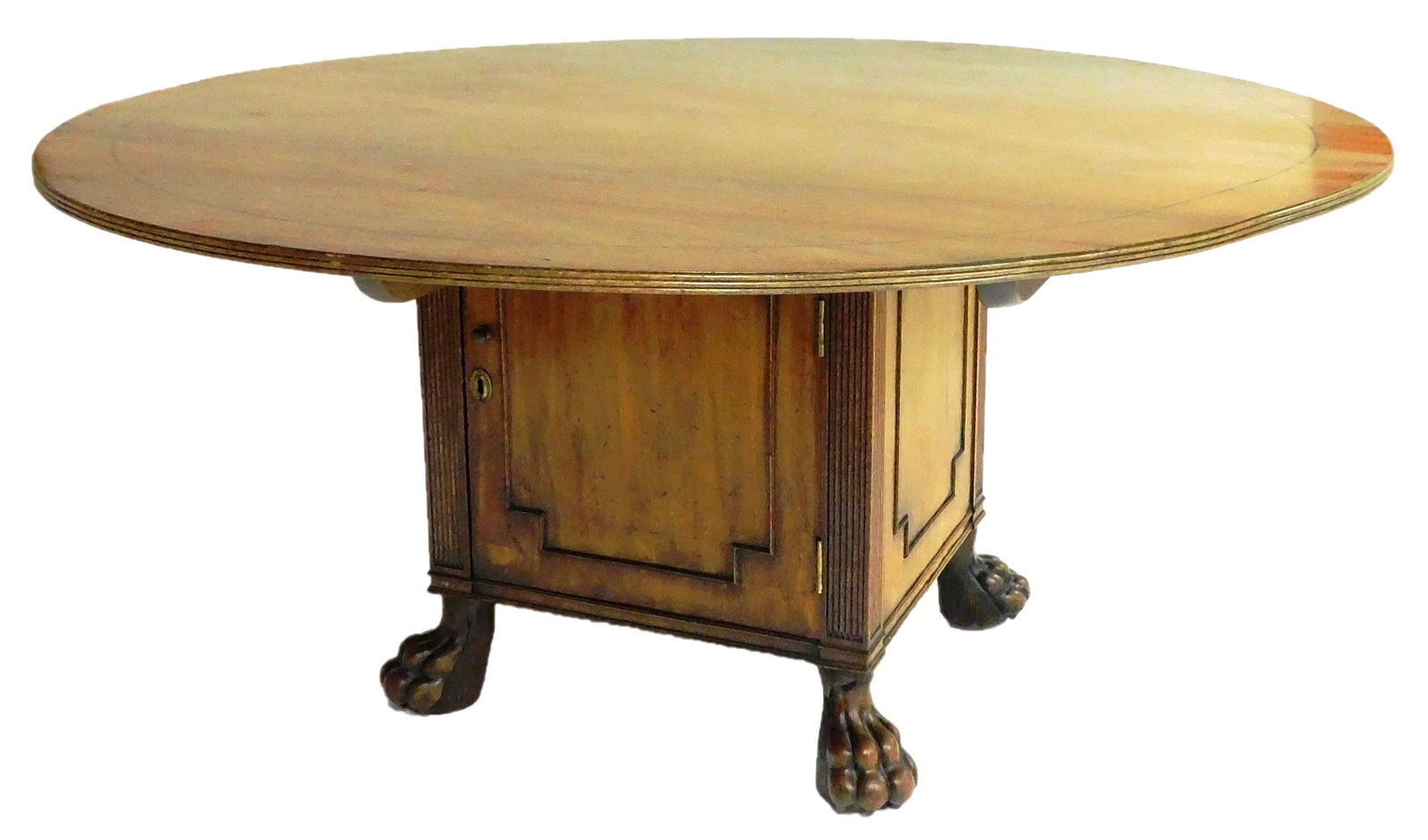 Large Regency style mahogany dining table, round top (1 of 3)