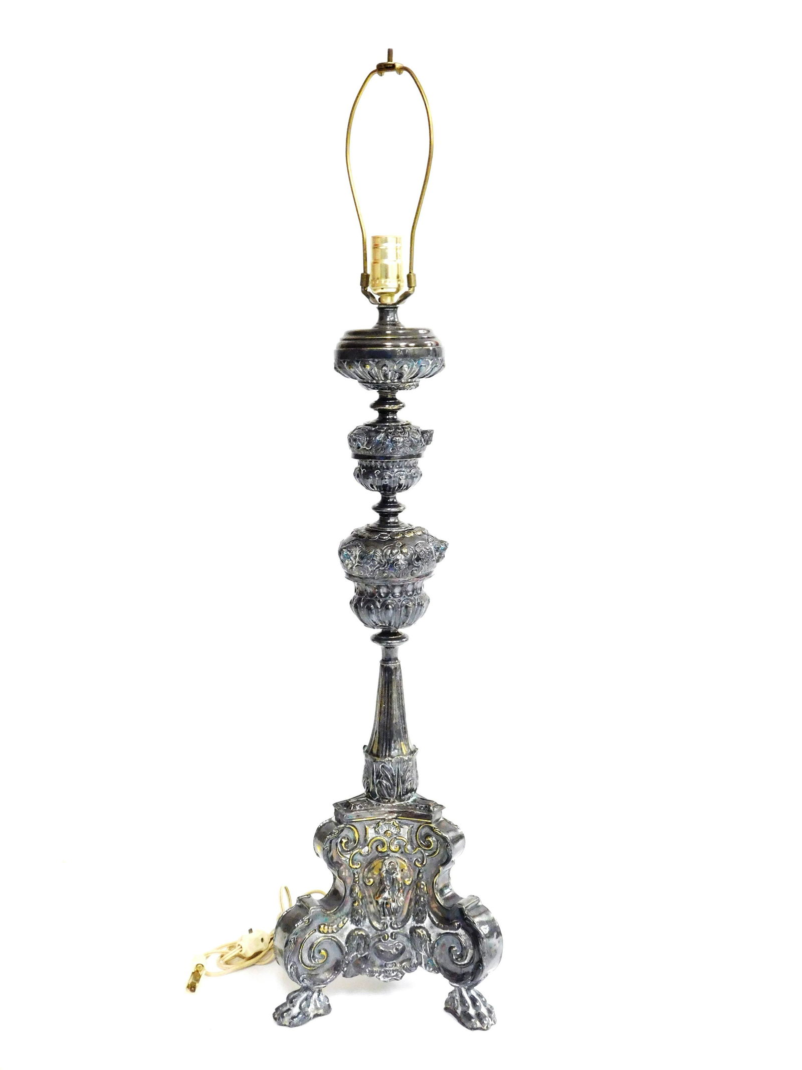 Empire style silverplate pricket stick converted to (1 of 3)