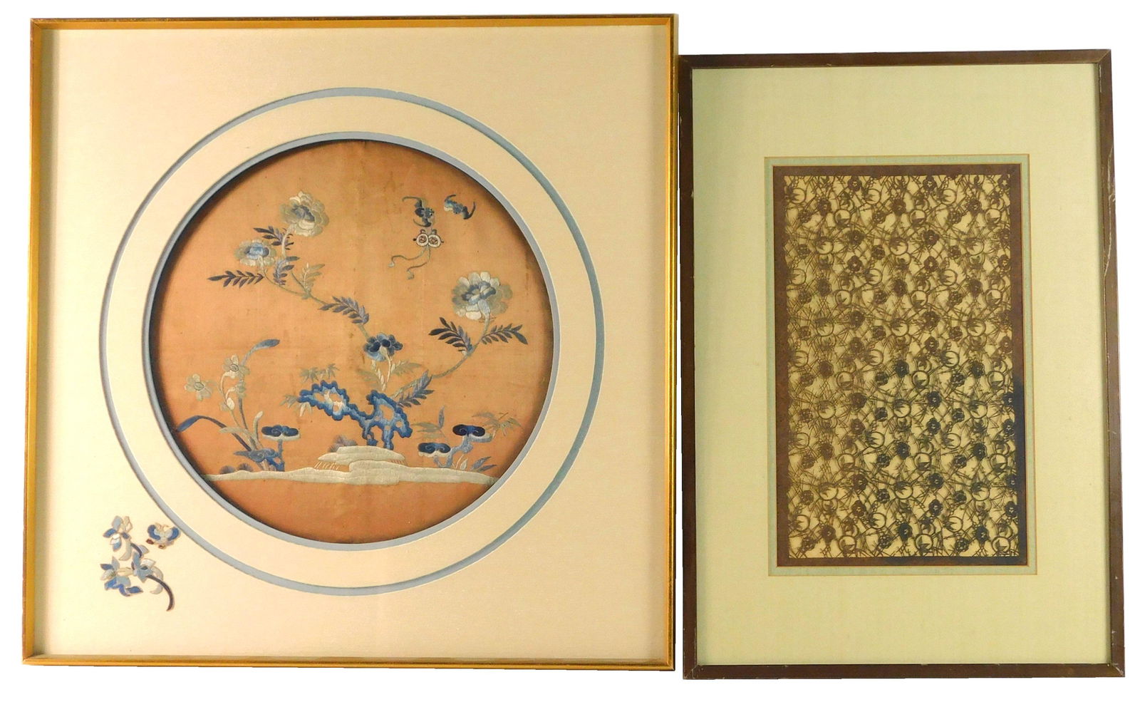 ASIAN: Asian textiles including an embroidered silk (1 of 5)