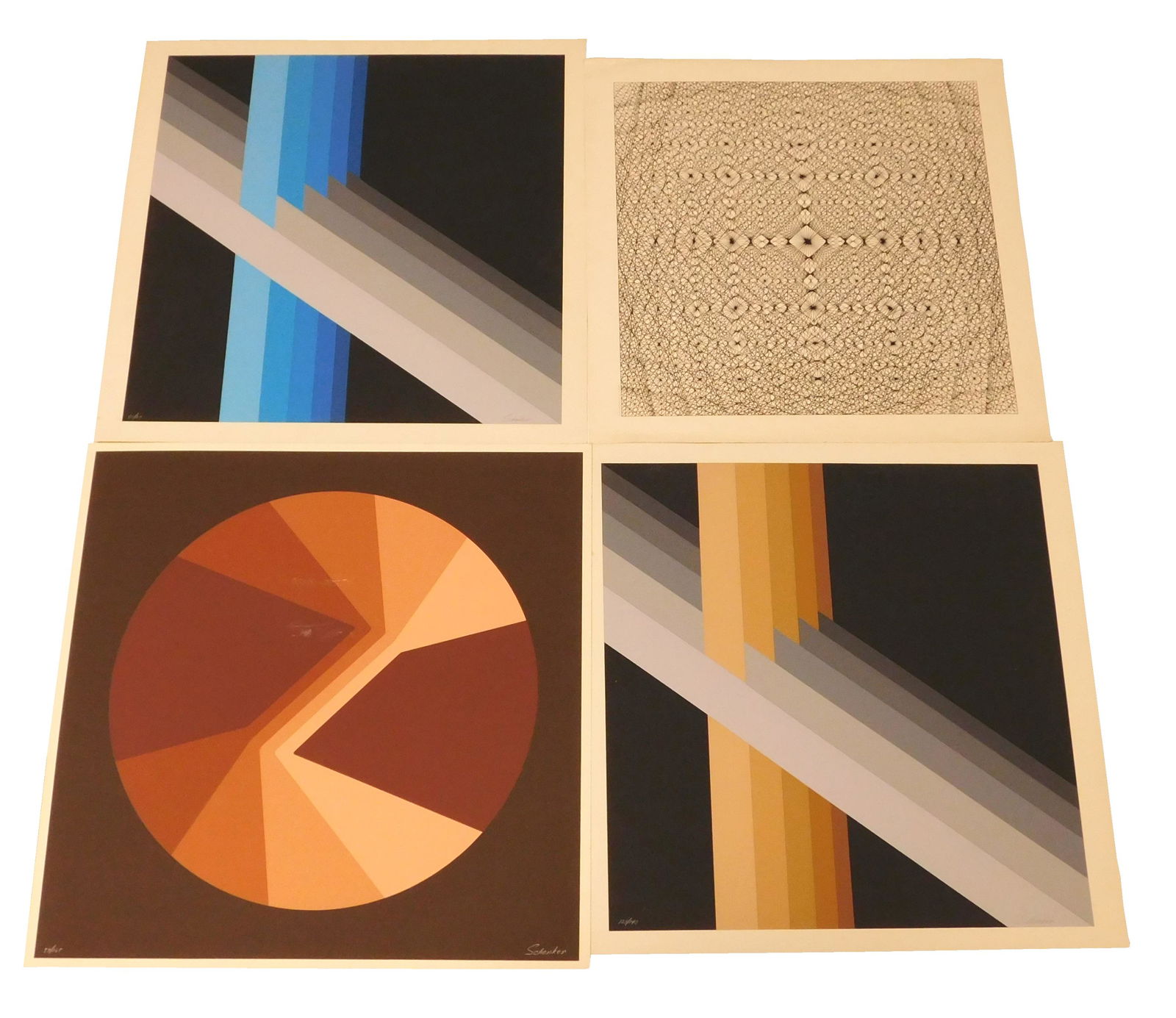 Four prints: portfolio of three silkscreens by Michael (1 of 7)