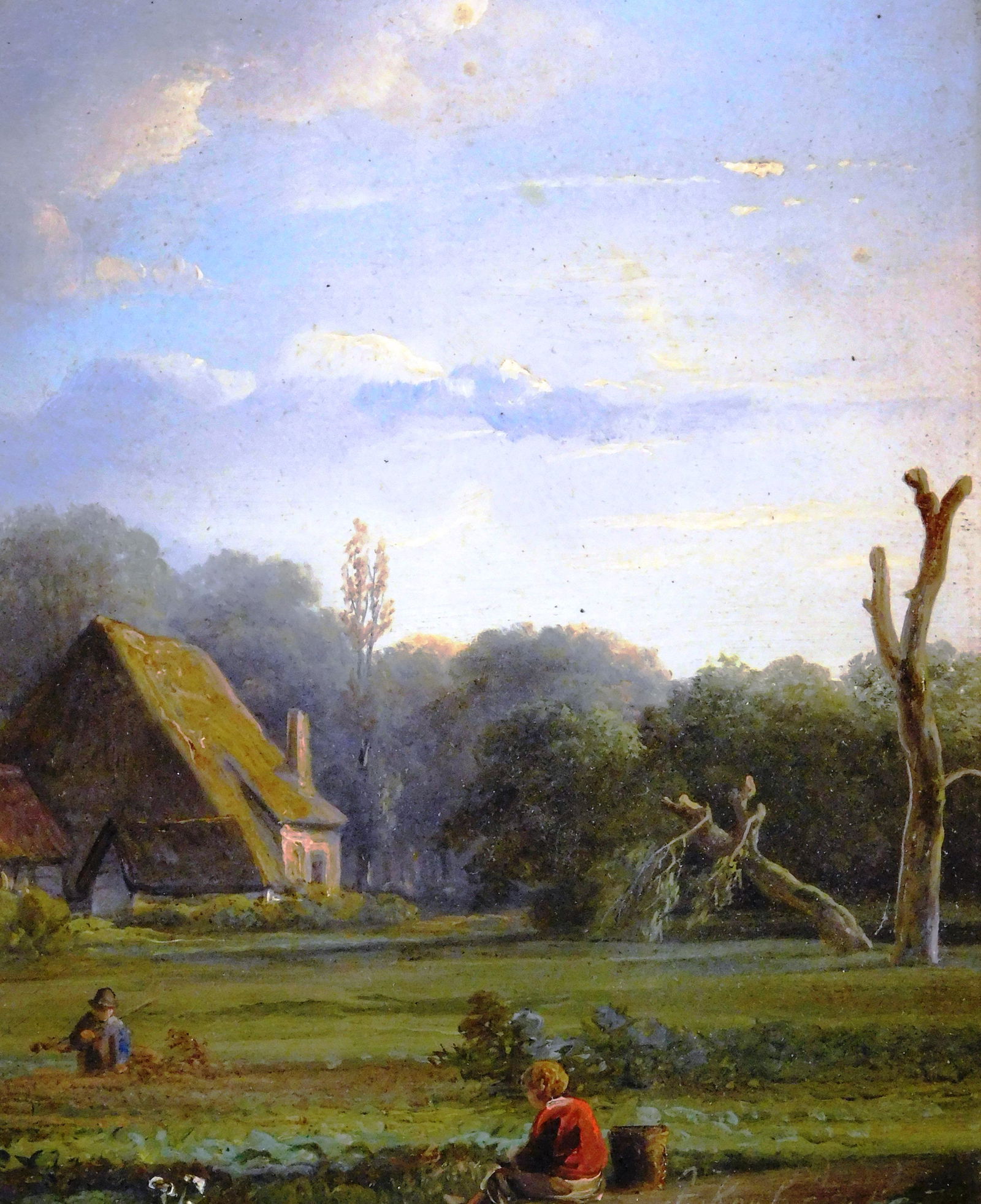 Dutch 19th C. oil on oak panel, indistinct signature (1 of 4)