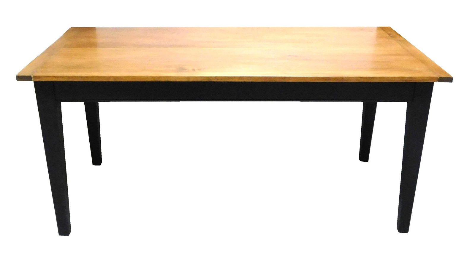 Modern farm style table, walnut finished oblong top (1 of 3)