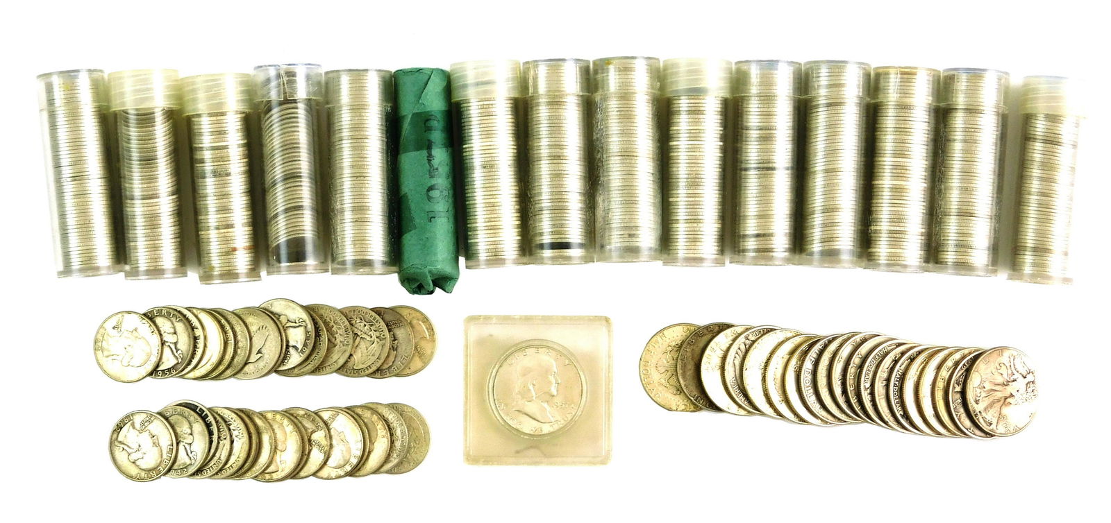 COINS: Lot of 90% silver US coinage. Includes: dimes, (1 of 3)