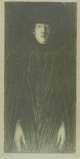 Norbert Goeneutte (France) 1854-1894. Femme debout.: Norbert Goeneutte (France) 1854-1894. Femme debout. Lithograph, 1897. Kryff 106. Ref: Karshan & Stein 29. Ed: 100, as published by L'Estampe originale. Album V, no. 45; their blindstamp (Lugt 813), l.