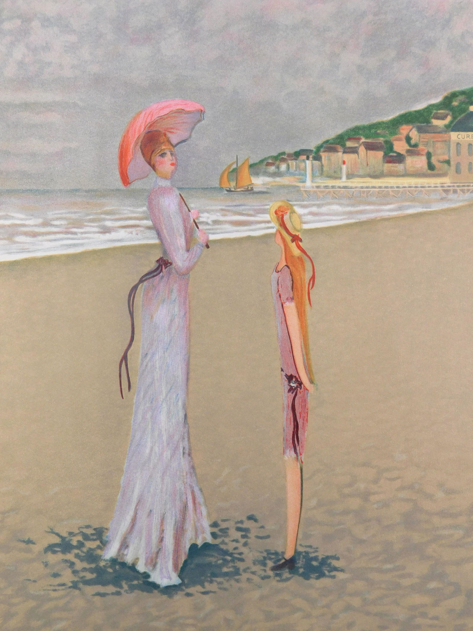 Ramon Dilley (France) b. 1933. Sur la plage, (1 of 4)