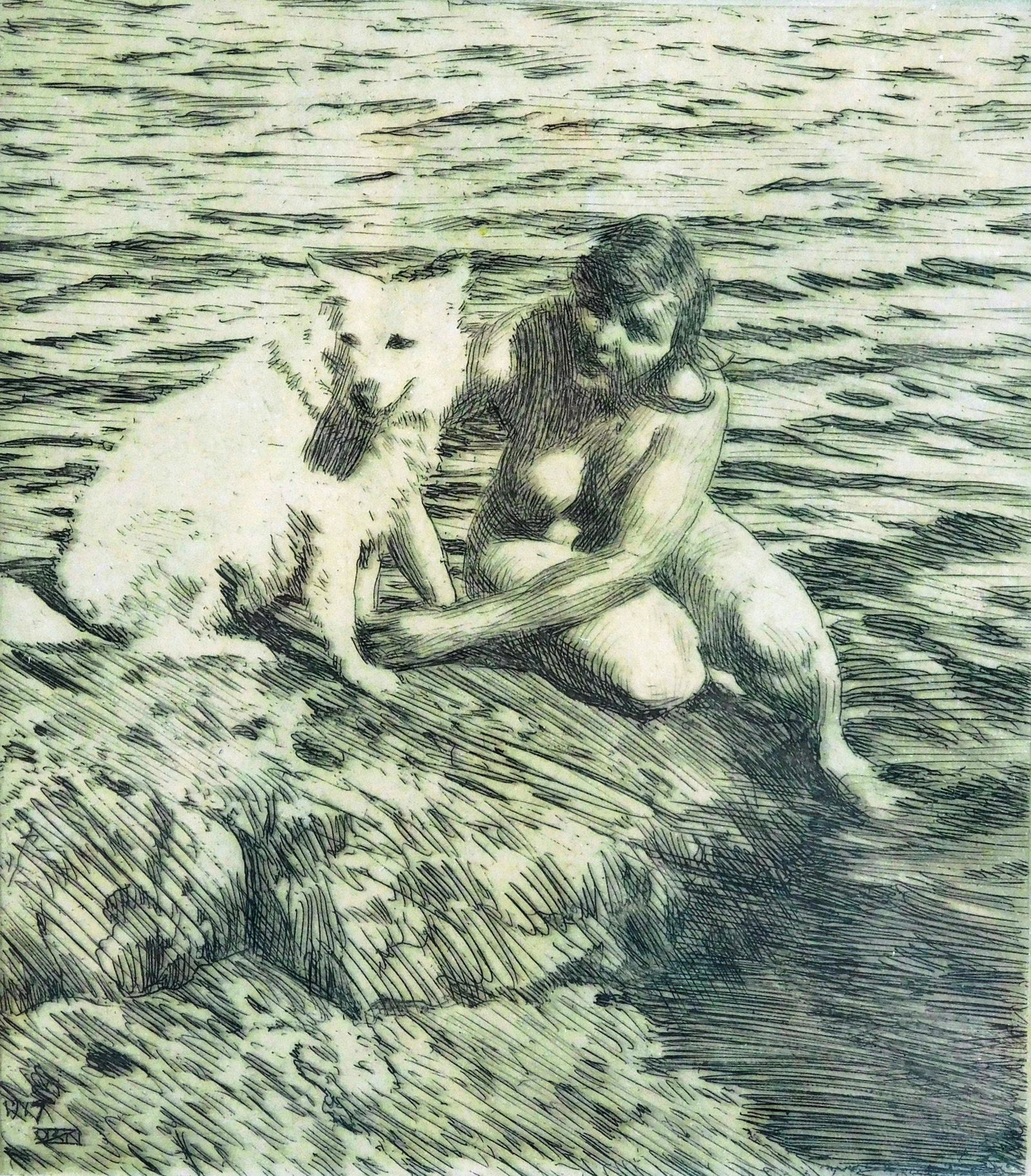 Anders Zorn (Sweden) 1860-1920 Sappno. Etching, 1917.: Anders Zorn (Sweden) 1860-1920 Sappno. Etching, 1917. Asplund 278; Hjert/Hjert 283. Ed: 100 (?). Signed with pencil, lr. Initialed and dated in the plate, l.l. Printed by the artist in black ink on cr