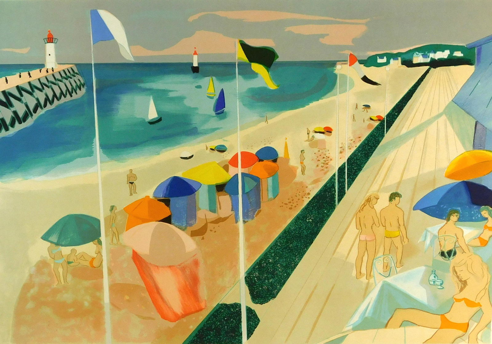 Georges Lambert (France) 1919-1998. La Plage à (1 of 4)