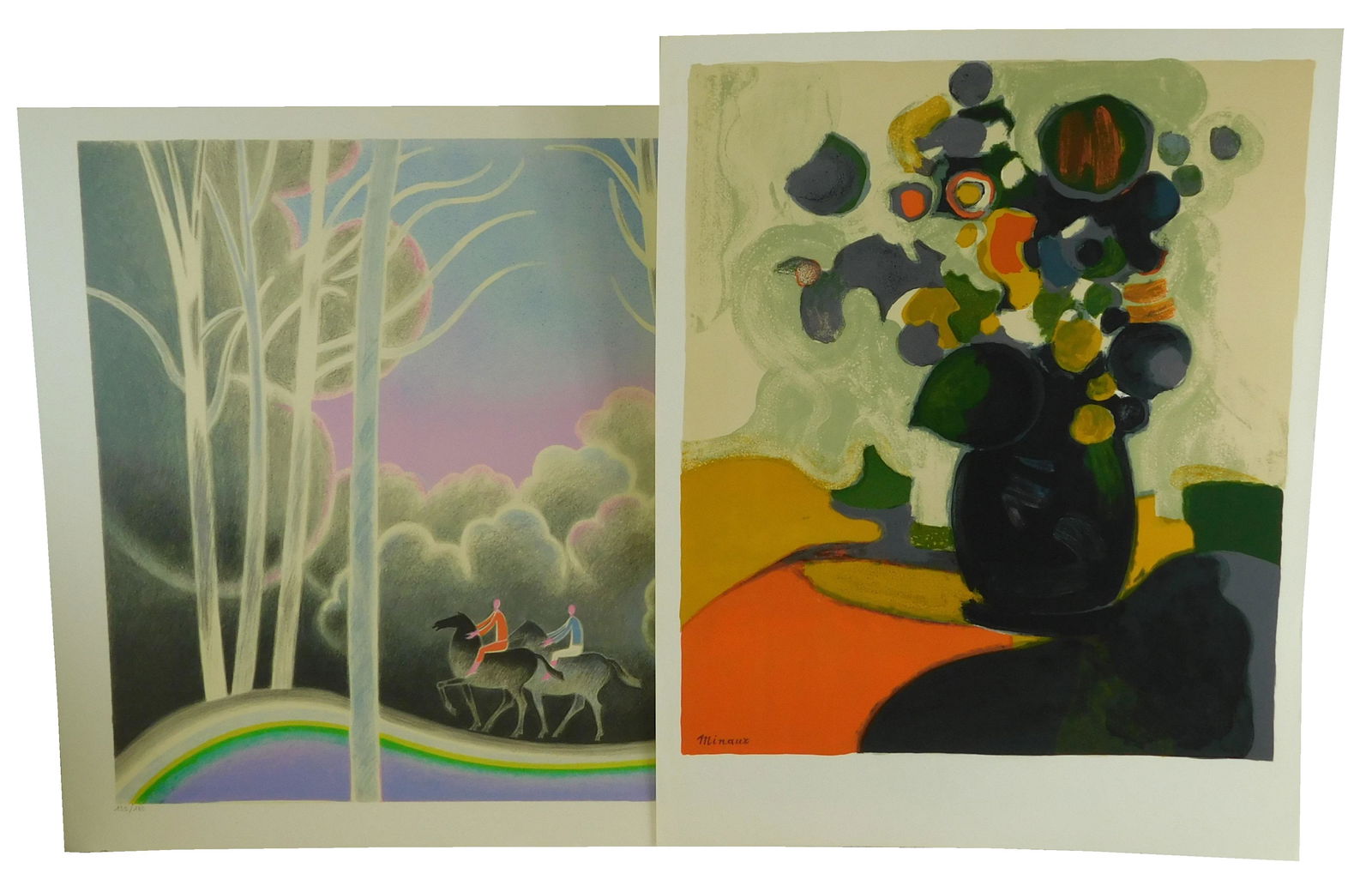 André Minaux (France) 1923-1986. Bouquet de: André Minaux (France) 1923-1986. Bouquet de fleurs. Lithograph, c. 1970. Ed: 200 or fewer. Signed on the stone, l.l. Printed in colors probably by Atelier Mourlot, Paris on white, buffed wove pap