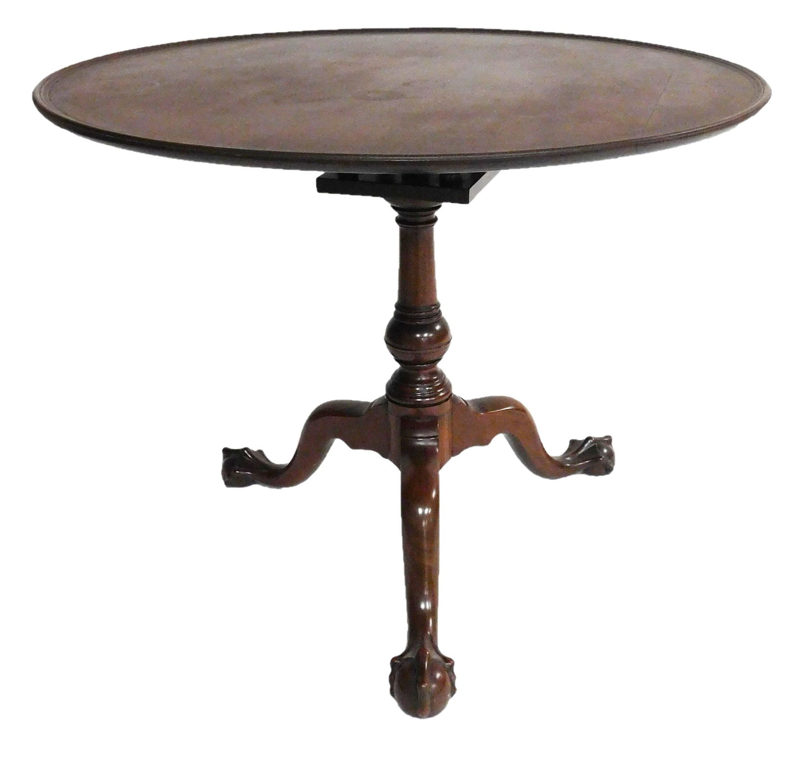 Tea table, tilt top with bird cage, tripod base with (1 of 4)