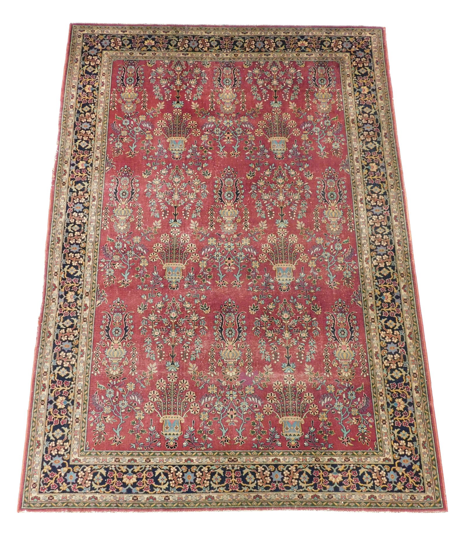 RUG: Antique Persian style, 6' x 9', wool on cotton, (1 of 3)