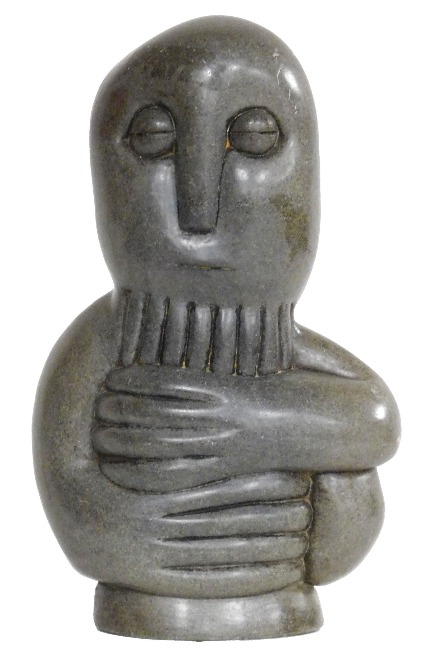 Stone sculpture, African, 20th C., carved dark green (1 of 4)