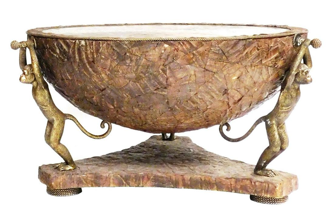 Contemporary drum table with three standing monkey (1 of 4)