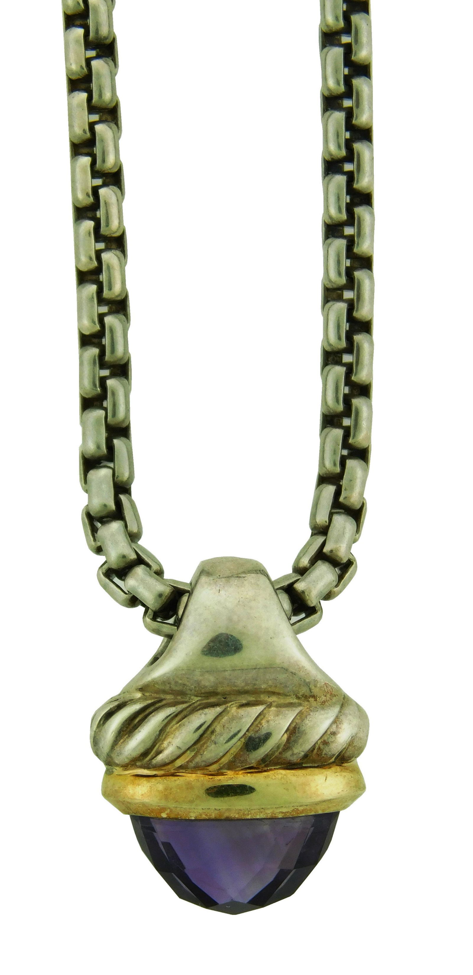 JEWELRY: David Yurman Sterling & 14K Amethyst Acorn (1 of 3)