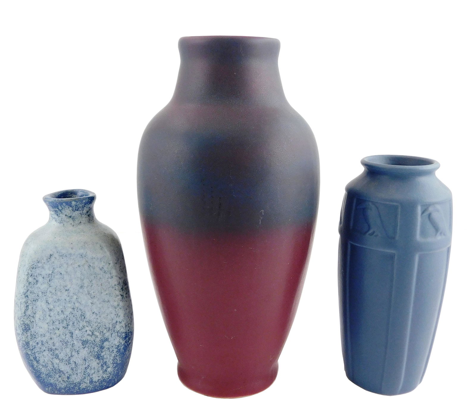 Van Briggle, Hjorth, etc., three signed art pottery (1 of 9)