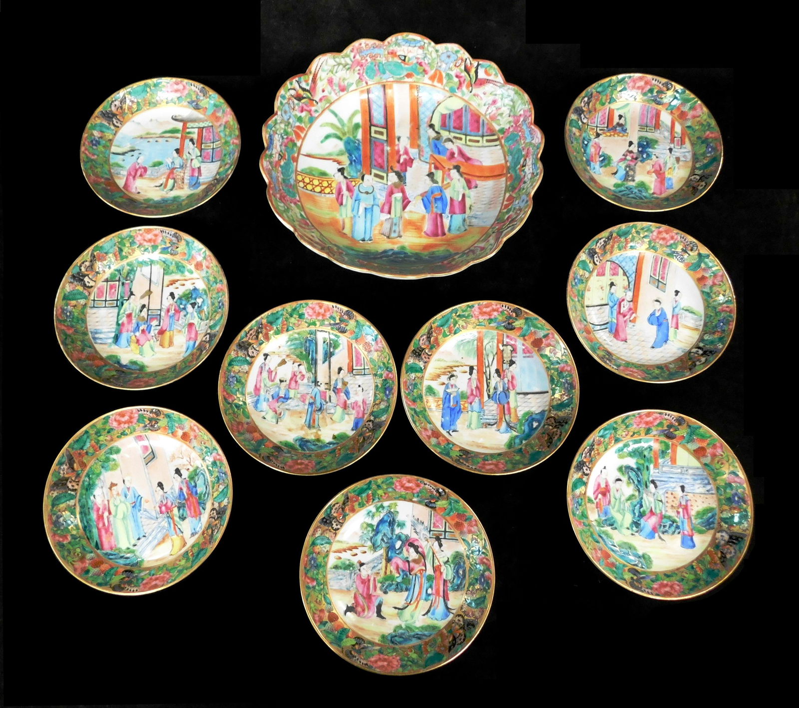 ASIAN: Chinese Export porcelain, 19th C., ten pieces, (1 of 4)