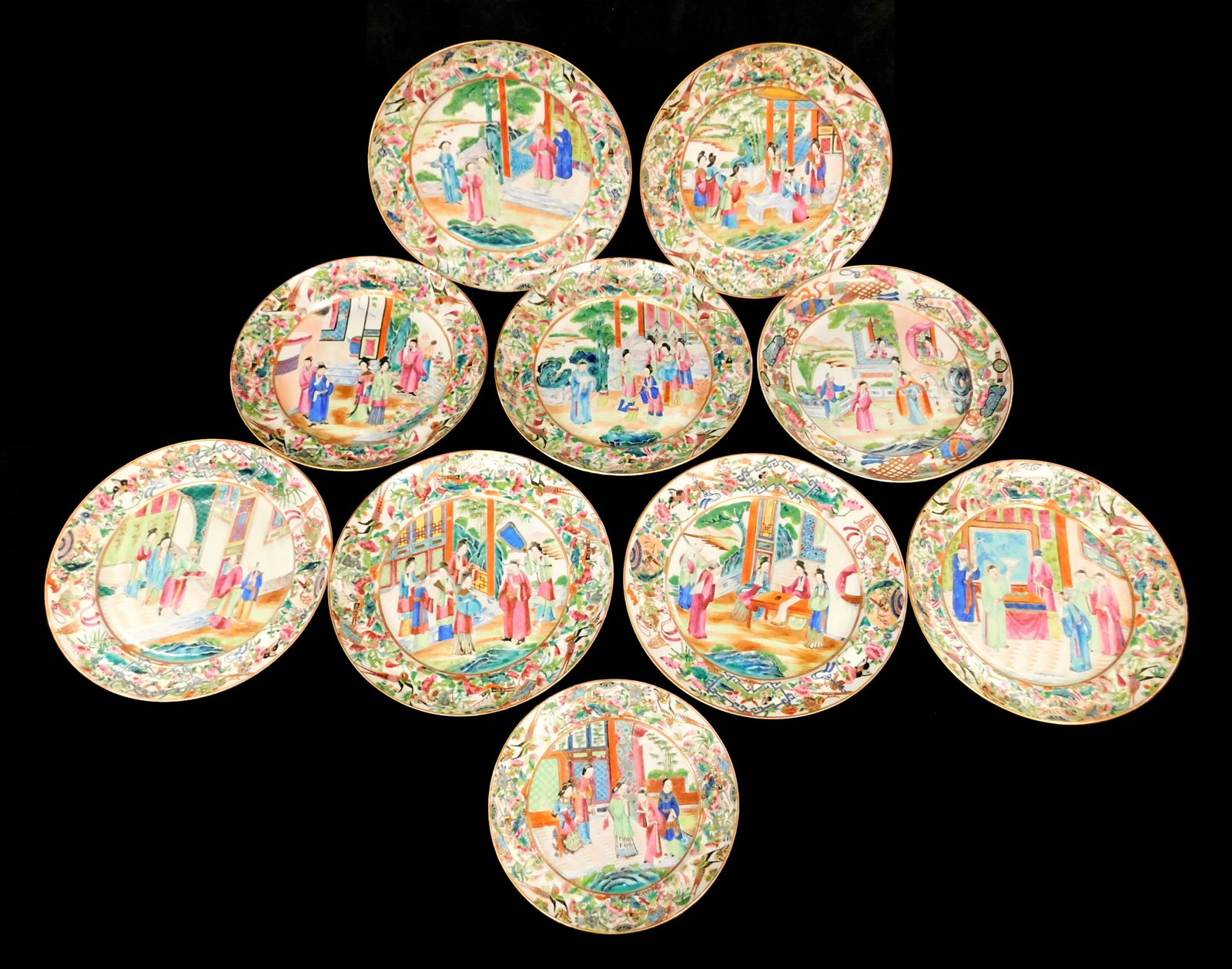 ASIAN: Chinese Export porcelain, 19th C., "Rose (1 of 6)