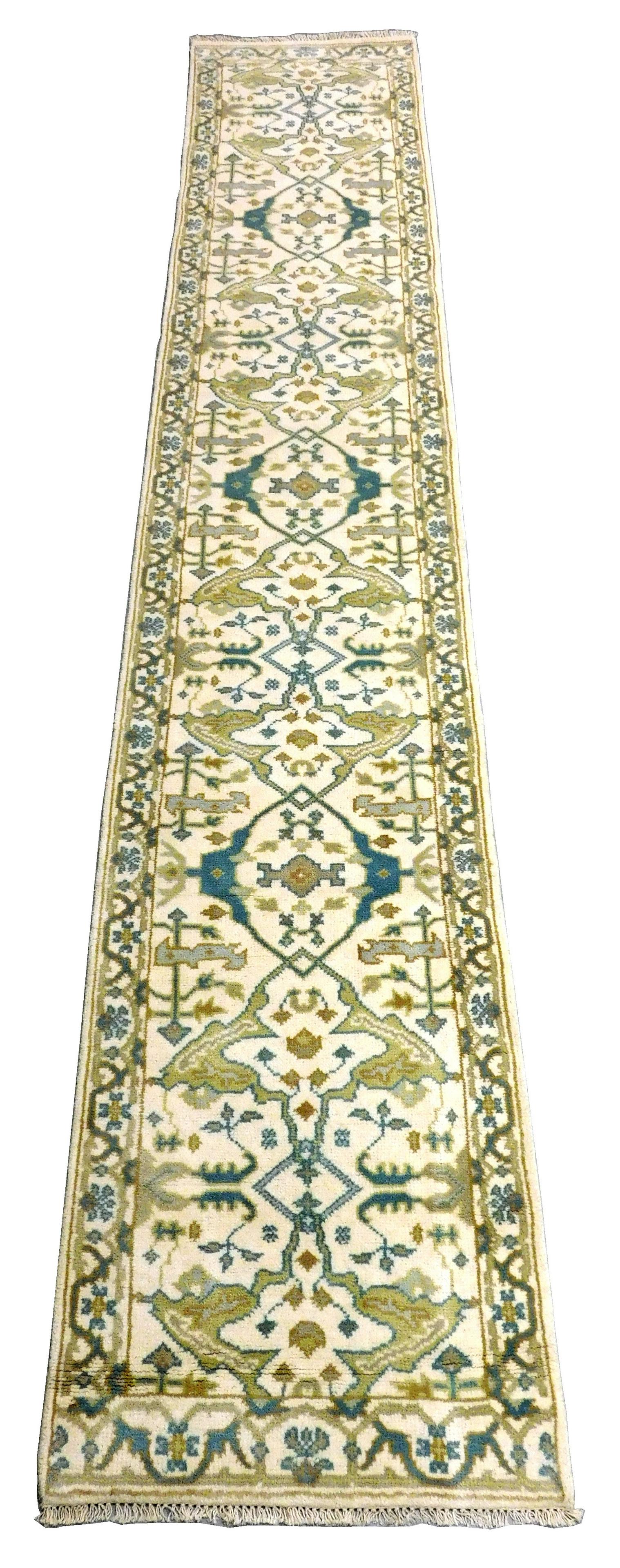 RUG: Turkish Angora Oushak Runner, 2' 5" x 14', (1 of 4)
