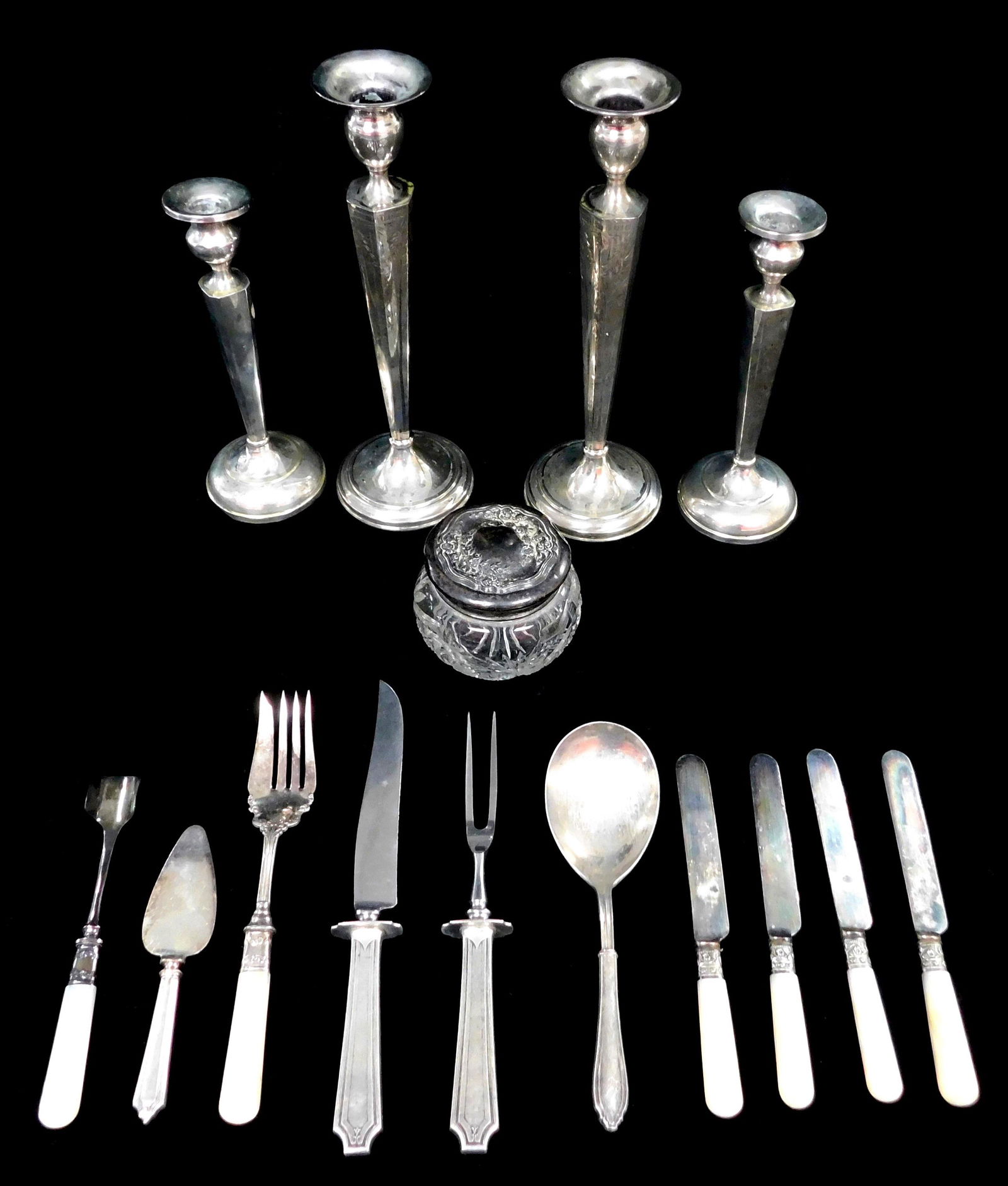 STERLING: Fifteen pieces of sterling with weighted or (1 of 3)