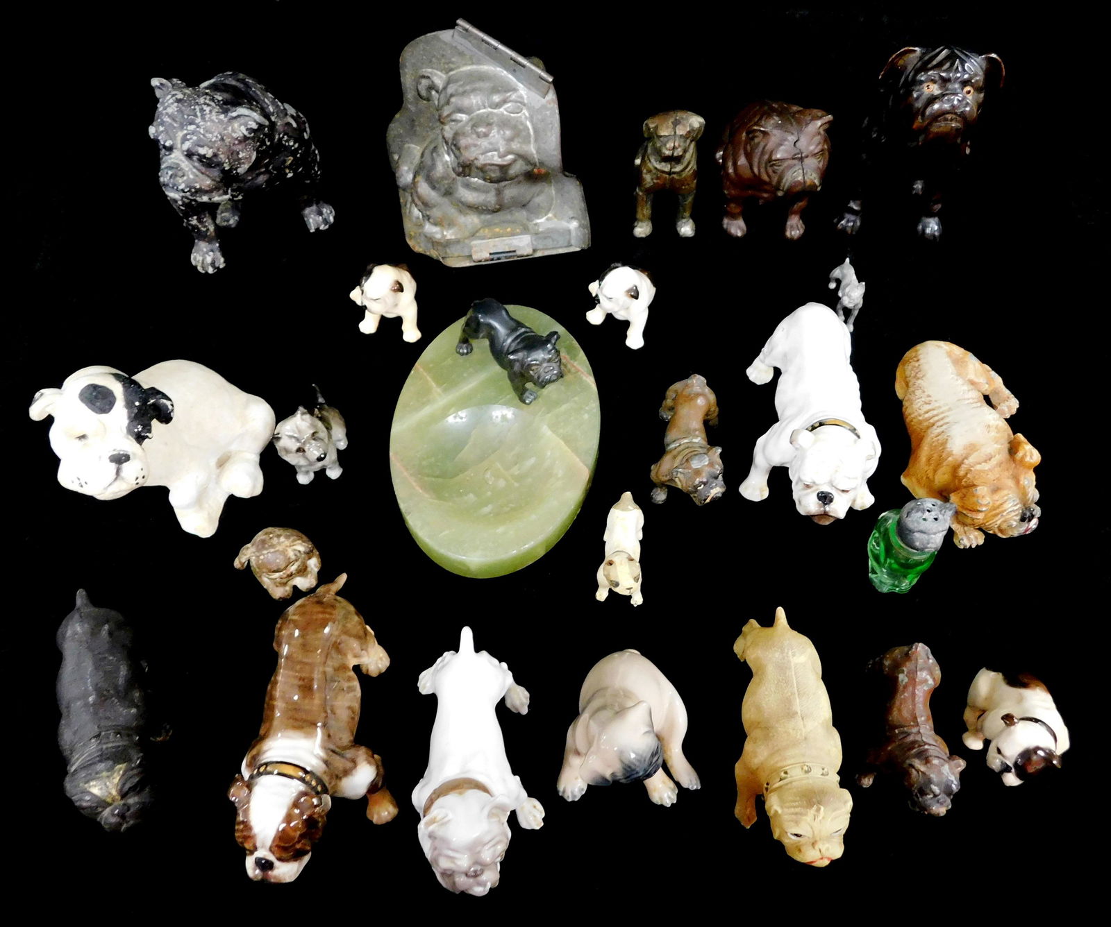 Collection of bulldog and other breed figures, 20+ (1 of 3)