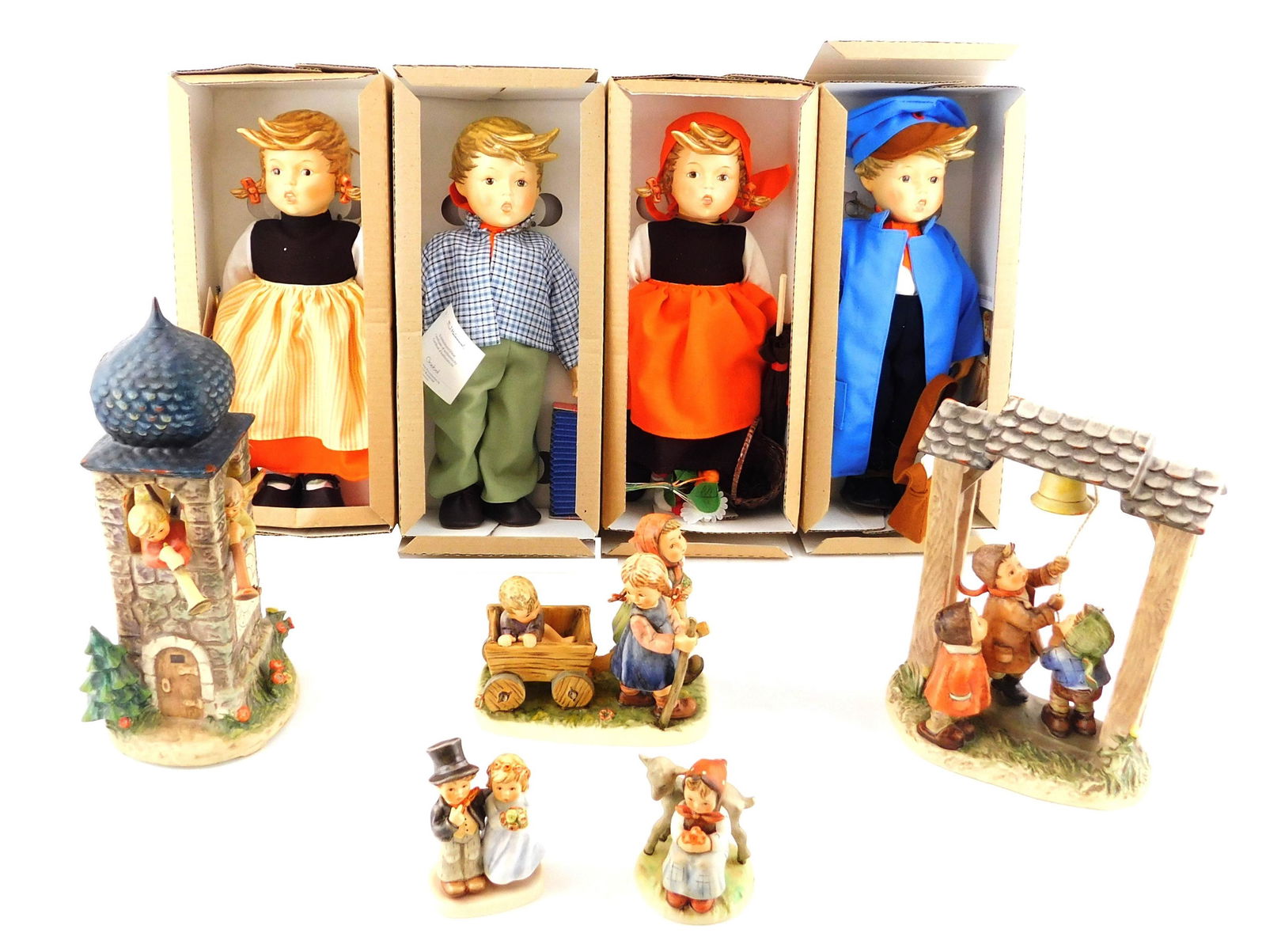 Hummels, nine pieces, all with original boxes, (1 of 5)