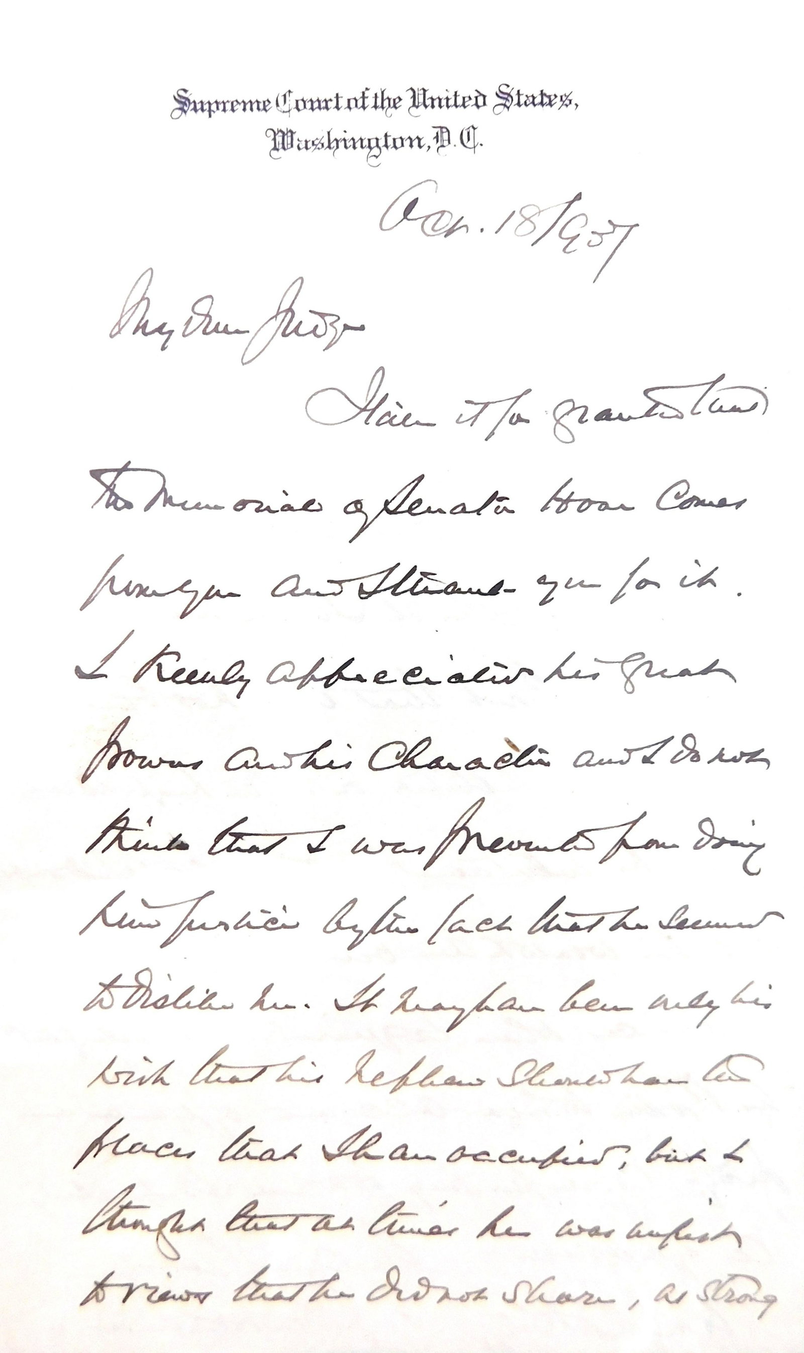 Holmes, Oliver Wendell Jr. Autograph letter, signed, 2 (1 of 4)