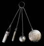 STERLING: Lady's cosmetic sterling silver chatelaine