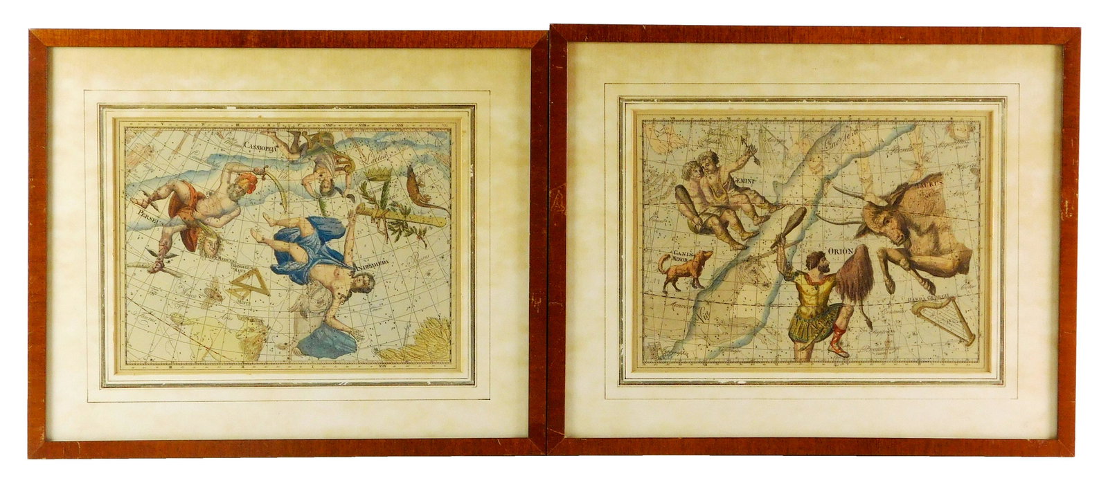 MAPS: Two hand-colored celestial maps, late 19th C./ (1 of 9)