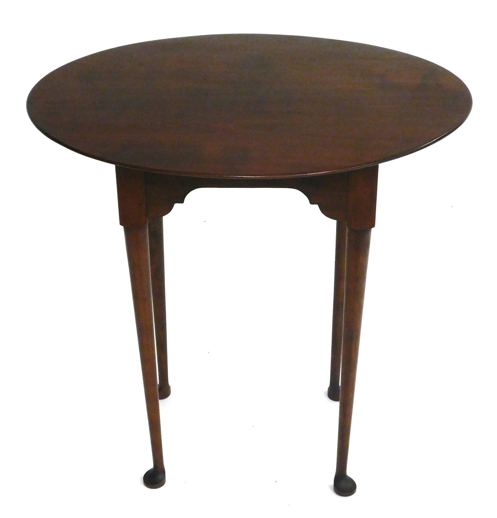 Eldred Wheeler small oval top table, cherry, 20th C., bench-made, oval top with graduated edge over (1 of 3)