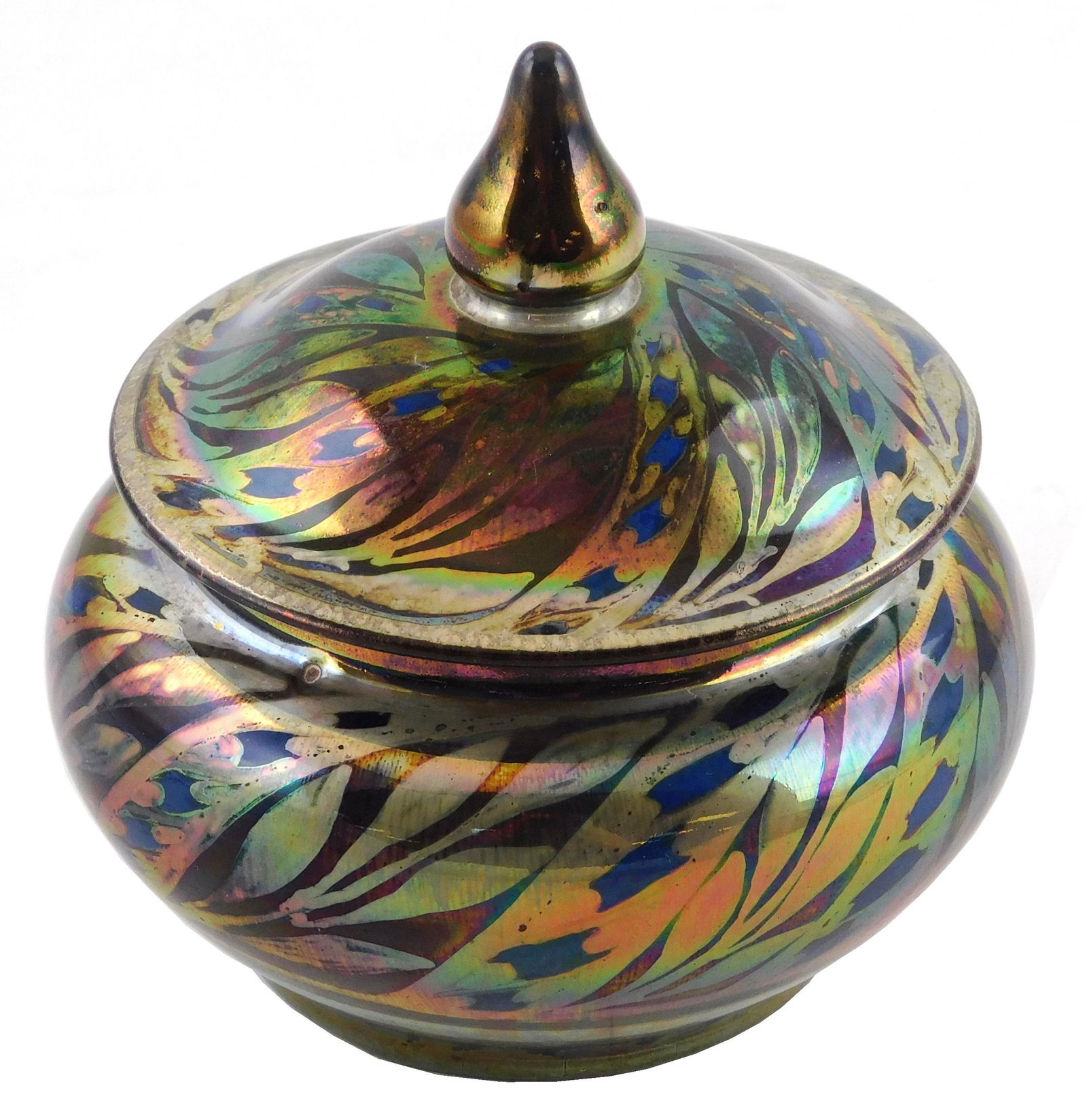 Pilkington's Royal Lancastrian covered dish by Richard Joyce, c. 1913 - 1931, round with bulbous (1 of 2)