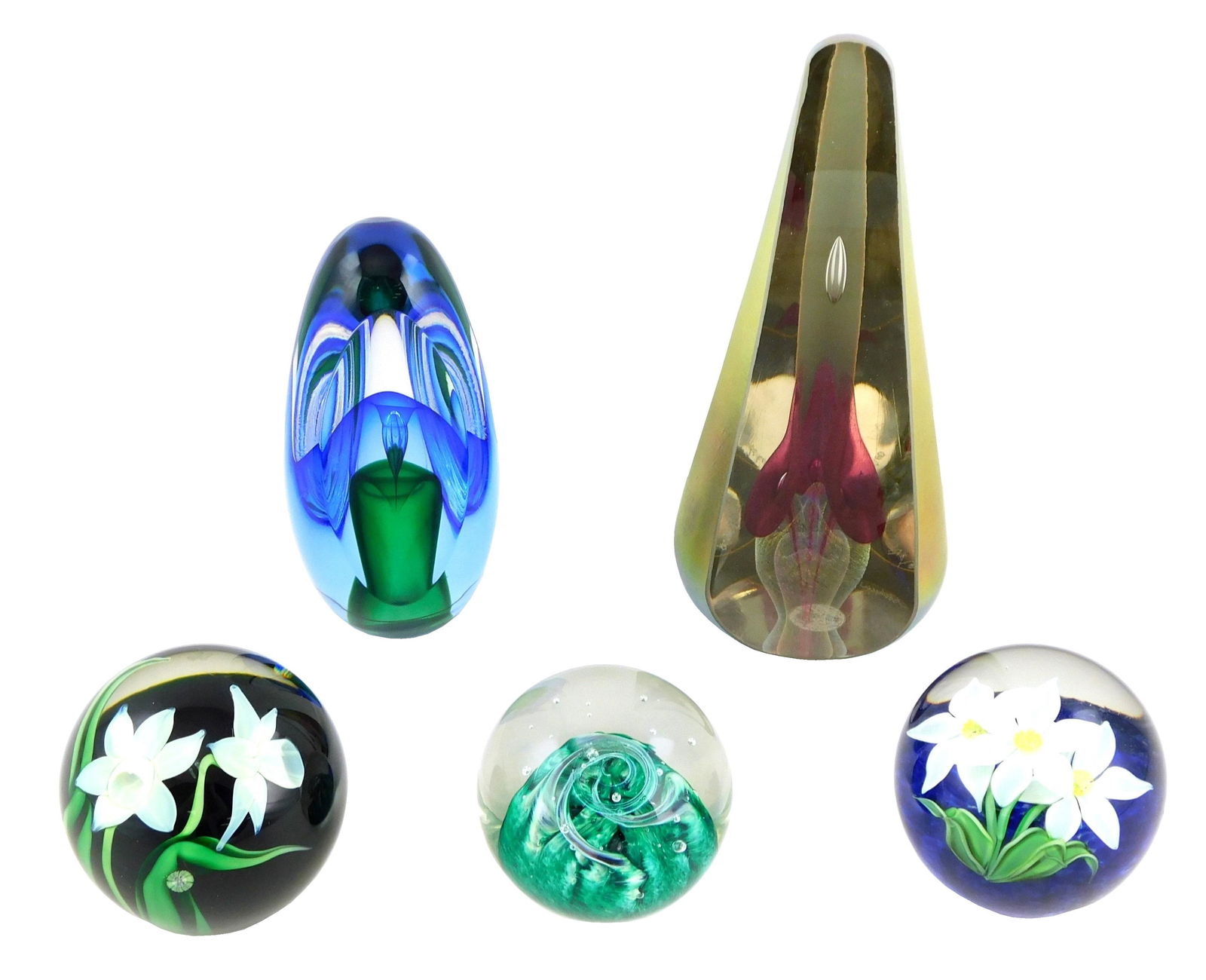 ART GLASS: Orient & Flume, Caithness, Youghiogheny, etc., five pieces of signed and hand-blown (1 of 1)