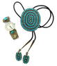 Navajo sterling medallion bolo by Phillip and Virginia Byjoe along with watch stamped "LAV", details