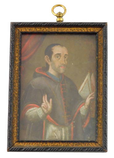 Miniature Portrait Of Francisco Fabiã¡n Y Fuero, Painting On Tin, Late