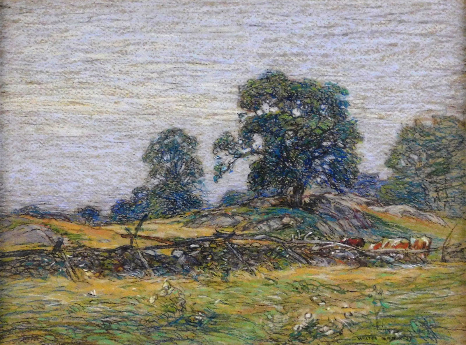 +Walter Griffin (American, 1861 - 1935),"The Oaks, Old Lyme", 1907, pastel on paper, post (1 of 4)