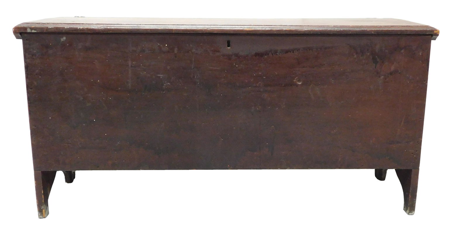 Blanket six board chest, c. 1780-1800, original cotter pin/snipe hinges, interior till with lid, (1 of 4)