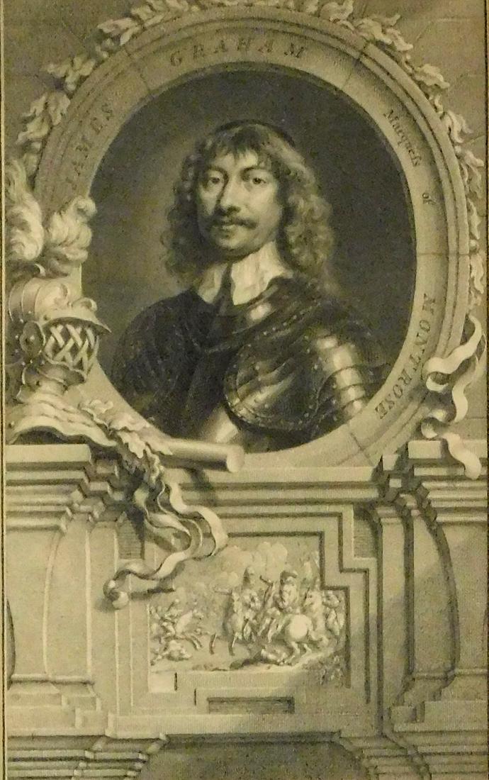 18th C. Engraving "James Graham, 1st Marquess of Montrose", 1740, engraved by Jacobus Houbraken (1 of 2)