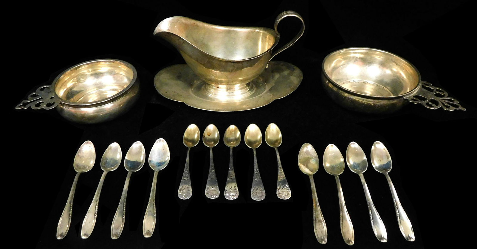 STERLING: Paul Revere by International Sterling, Gorham etc., fifteen pieces of sterling silver (1 of 5)