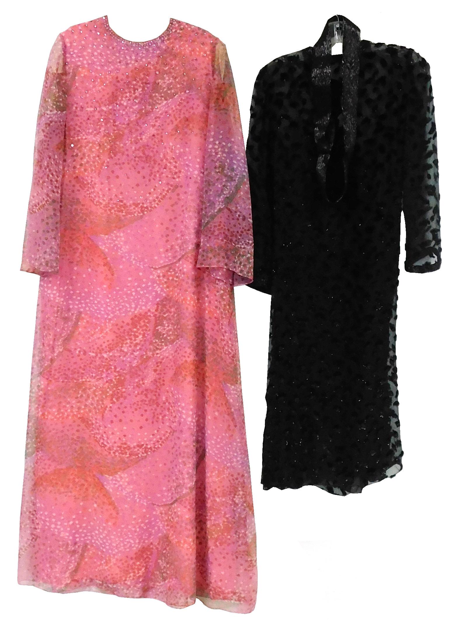 VINTAGE CLOTHING: Two 1960's / 1970's evening dresses, details include: a Nat Kaplan Couture, floor (1 of 8)