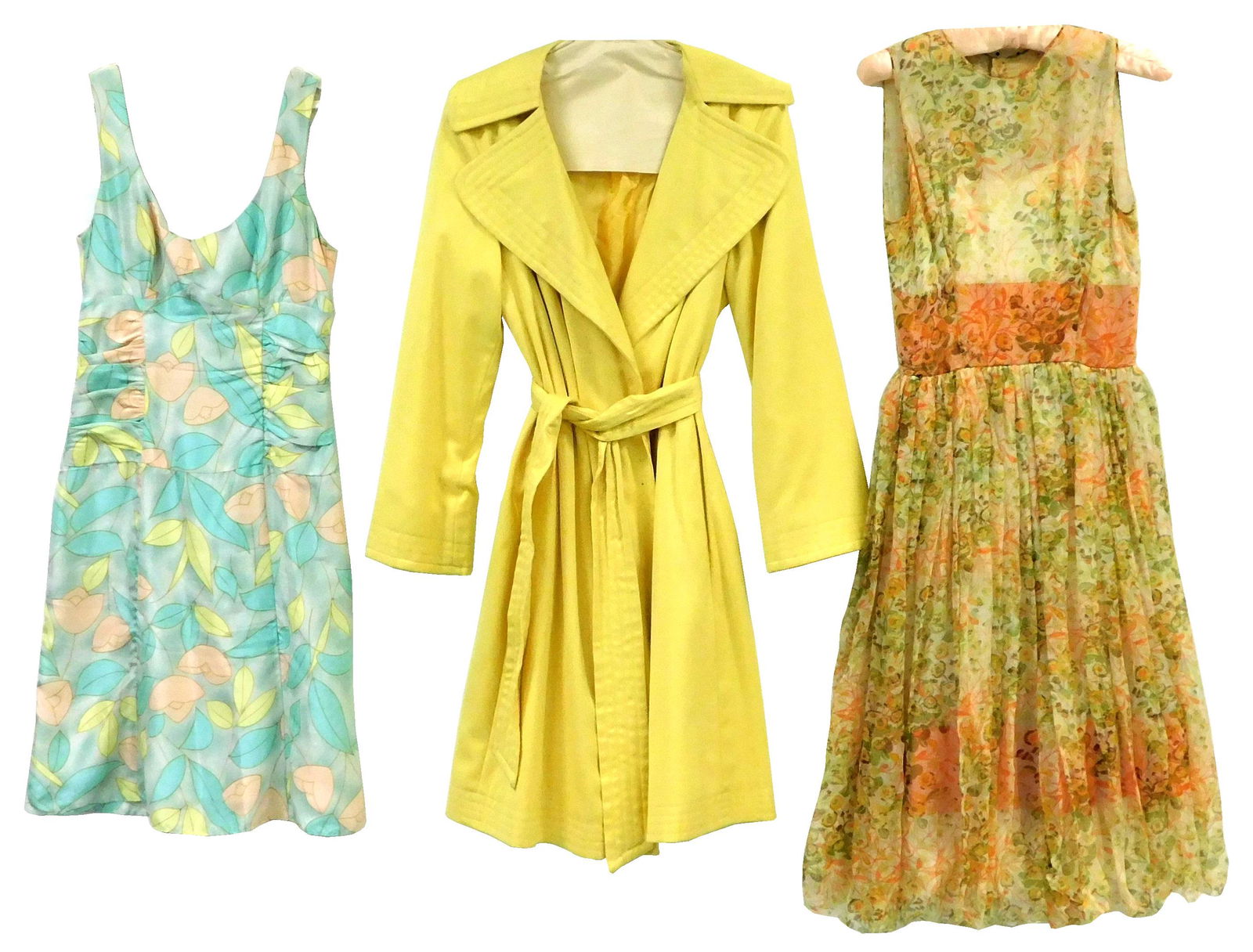 VINTAGE CLOTHING: Three pieces including a Nanette Lepore summer dress in turquoise, yellow and (1 of 6)