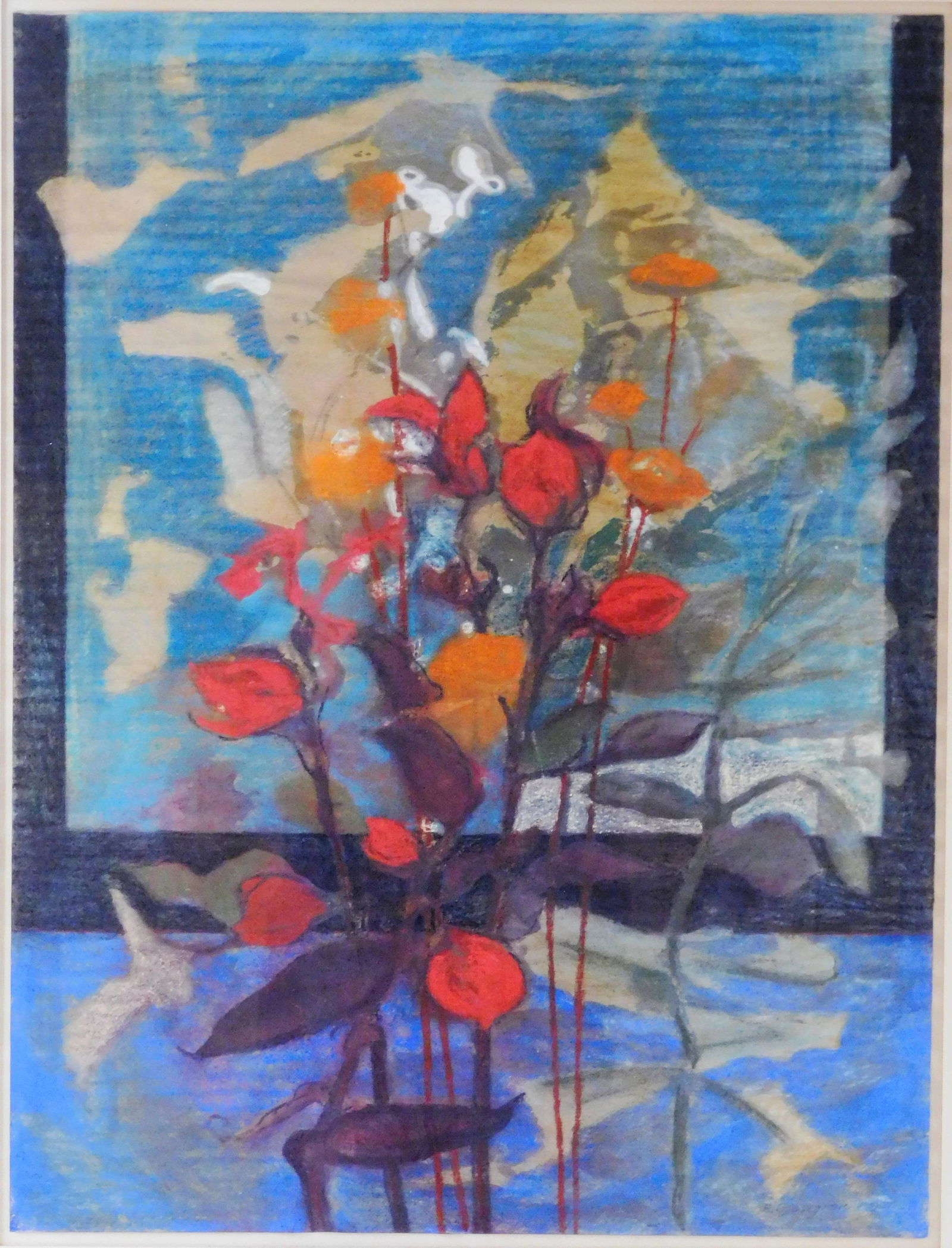 Roger Crossgrove (American, 1921 - 2016), "Spencertown, Flower Piece", 1967, mixed media, depicts (1 of 7)
