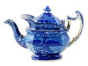 Teapot "Boston Harbor", English Staffordshire, early 19th C., historical transferware, attributed to