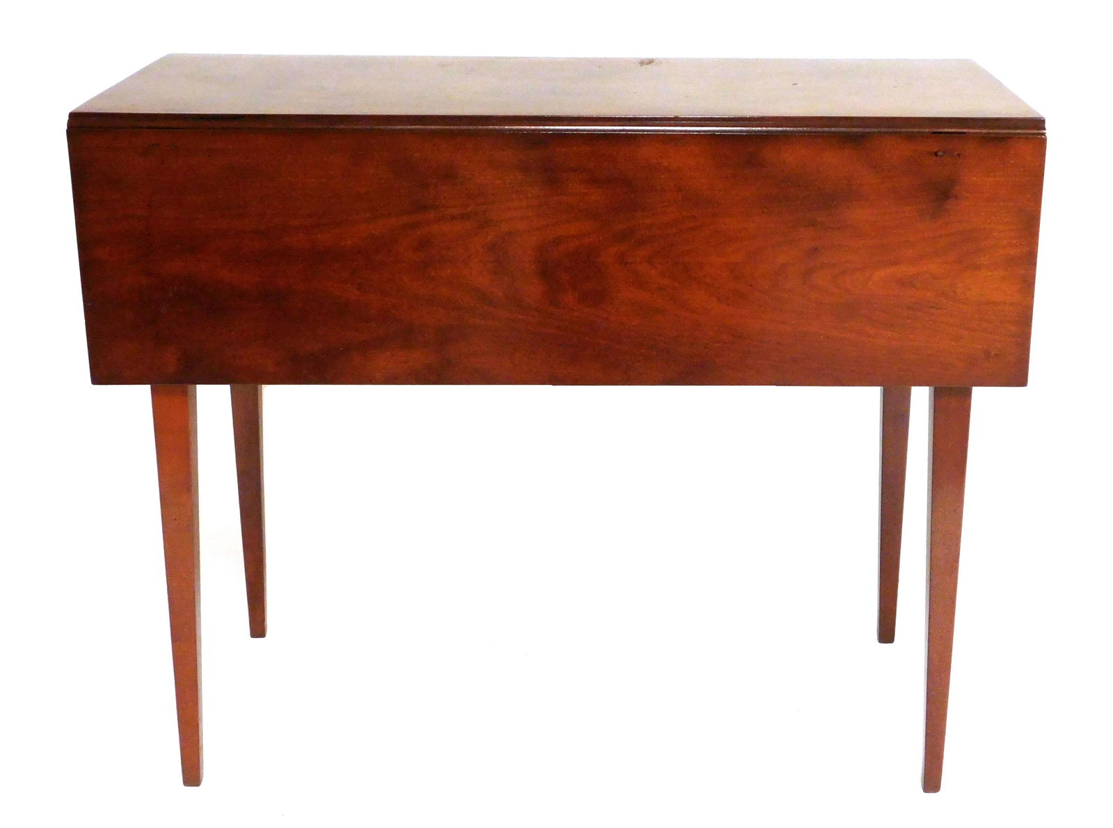 Drop leaf table, American, c. 1810, cherry, oblong top and leaves, straight tapered legs, (1 of 2)