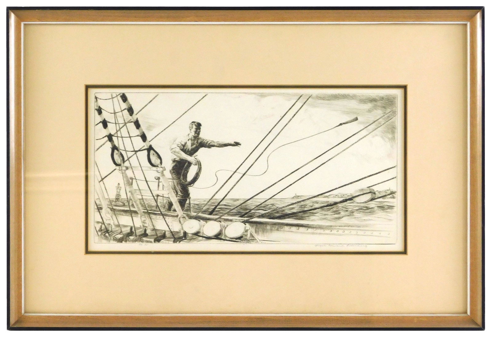 Yngve Edward Soderberg (American, 1896 - 1971), "In the Chains", etching, edition of 85, pencil (1 of 3)