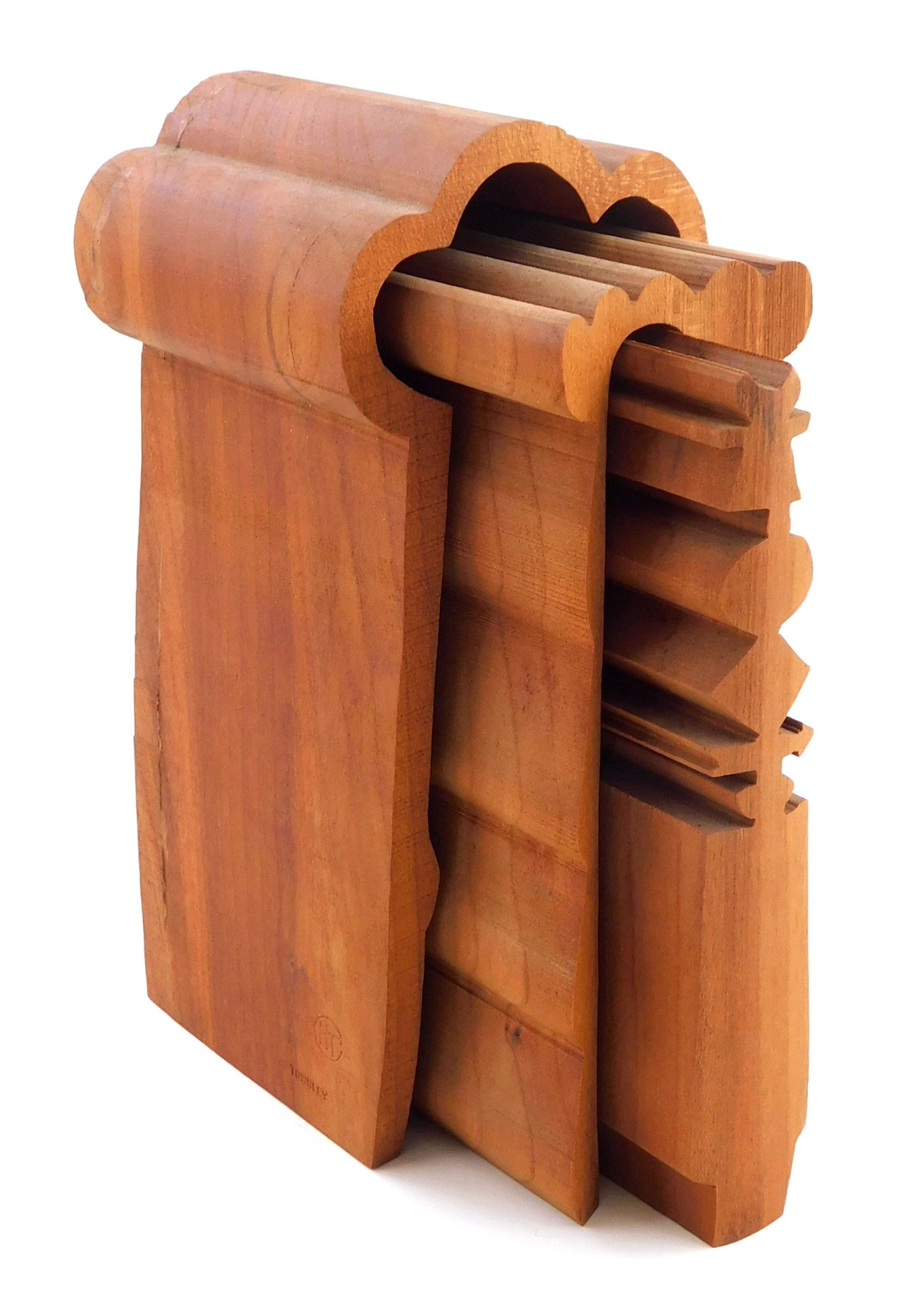 +Hugh Townley (American,1923-2008) "Untitled Spirit Place", 1985, wood sculpture in red oak, three (1 of 5)