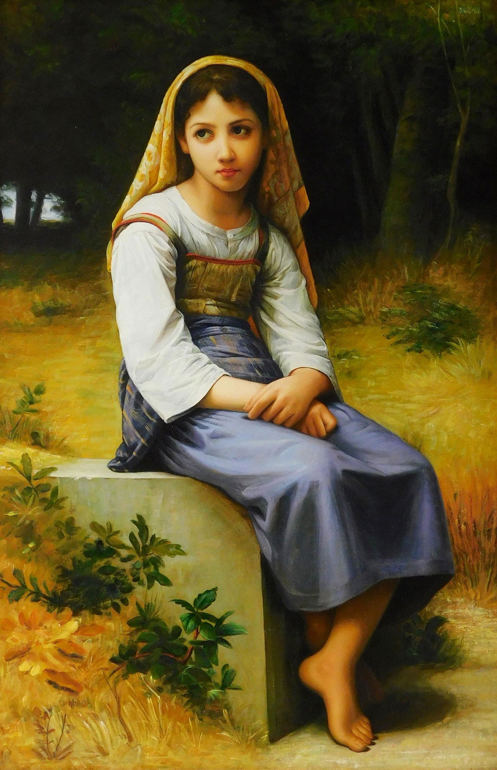After William Adolphe Bouguereau (French/Italian 1825 - 1905) 20th C. oil on canvas based on his (1 of 4)