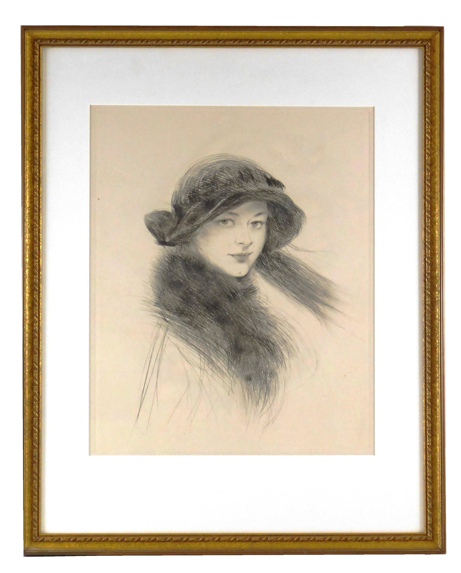 +Paul C. Helleu (French, 1859- 1927), "Portrait", c. 1920, drypoint etching on wove paper, depicts (1 of 3)
