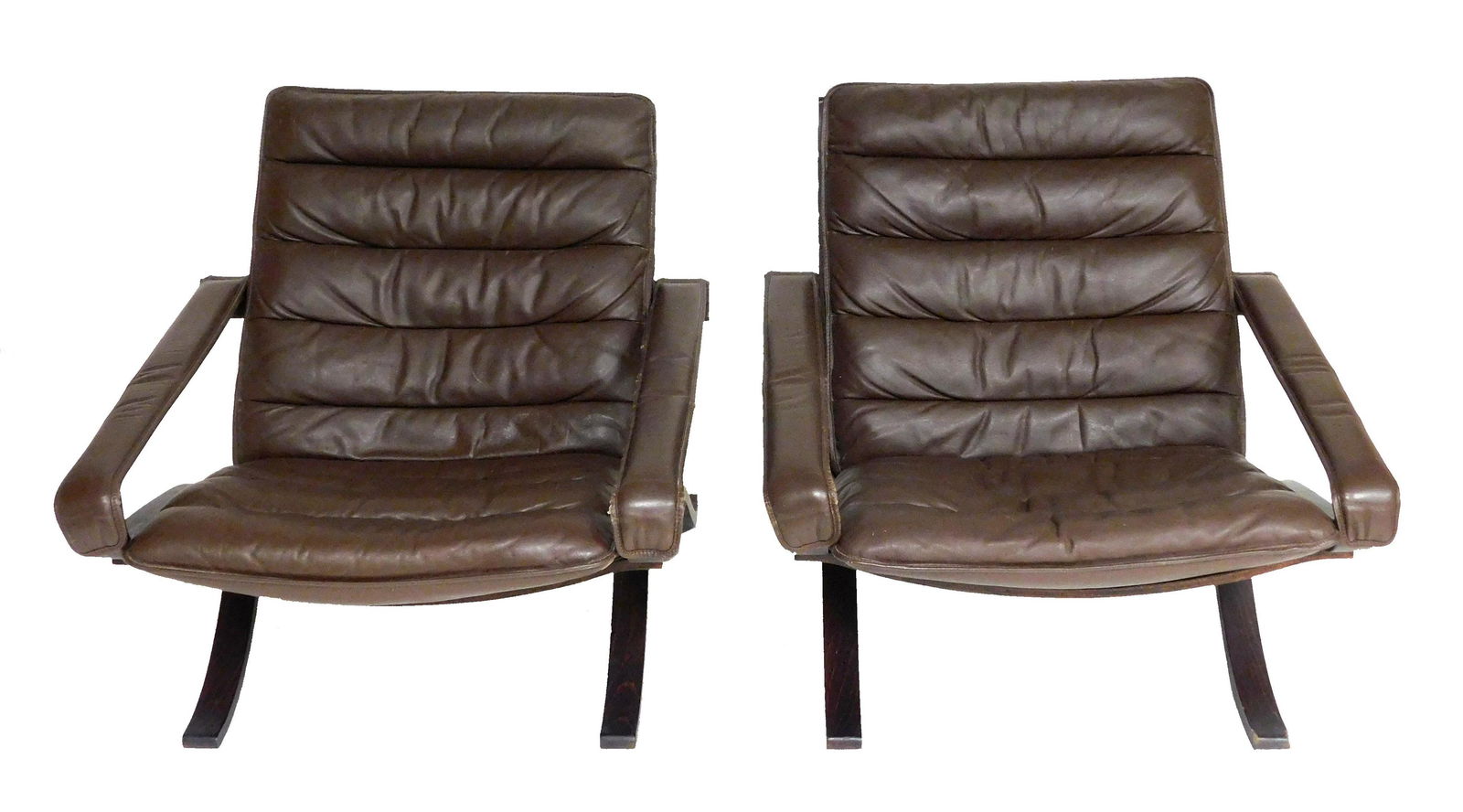 Pair of mid-century modern "Flex Safari" leather armchairs by Ingmar Relling (1920 - 2002) for (1 of 5)
