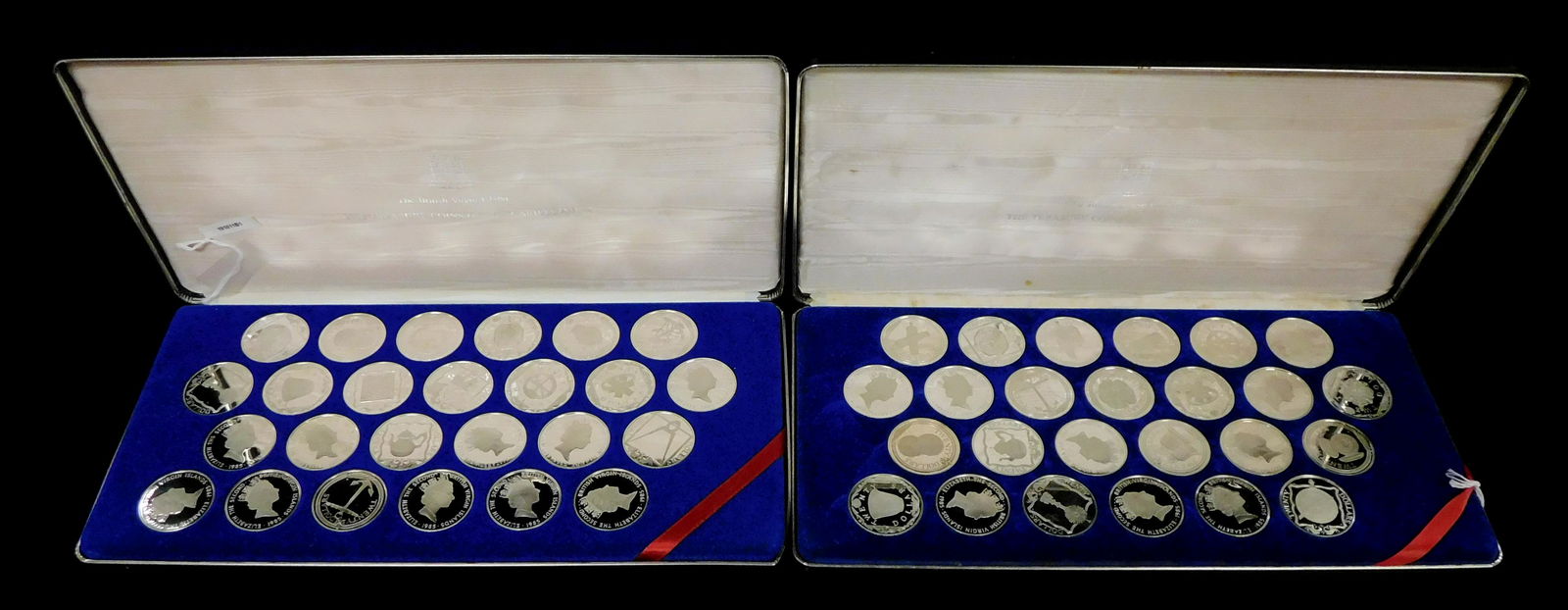 COINS: Lot of two 1985 British Virgin Islands $20 coins depicting "The Treasure Coins of the (1 of 4)