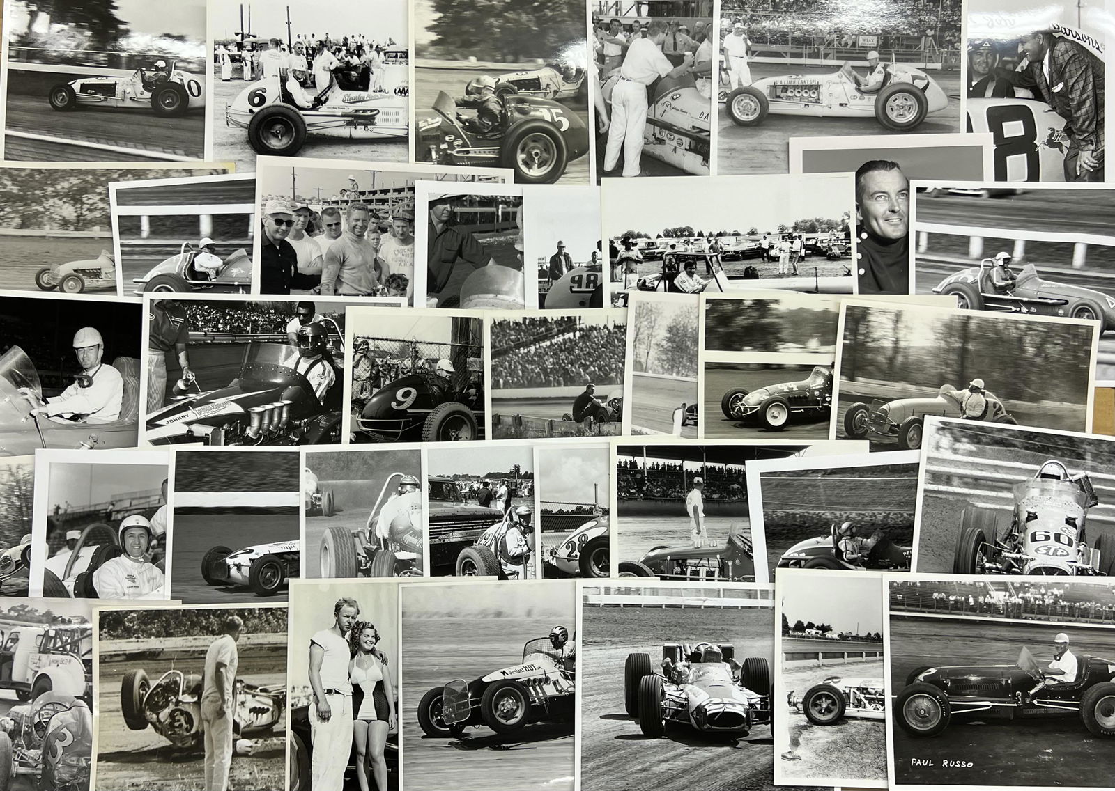 150 8 x 10 glossy racing photos from the 1940’s-1960’s , many well known drivers, most are captioned (1 of 2)