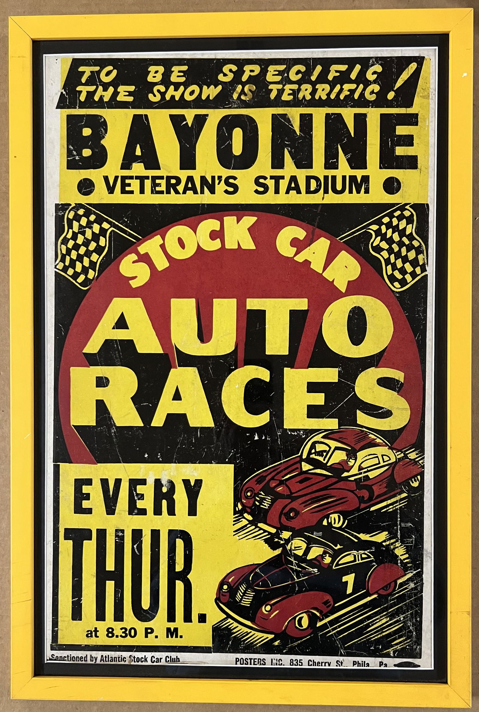 1949-1950 Bayonne NJ Veterans Stadium race poster, this track was in operation only during (1 of 1)