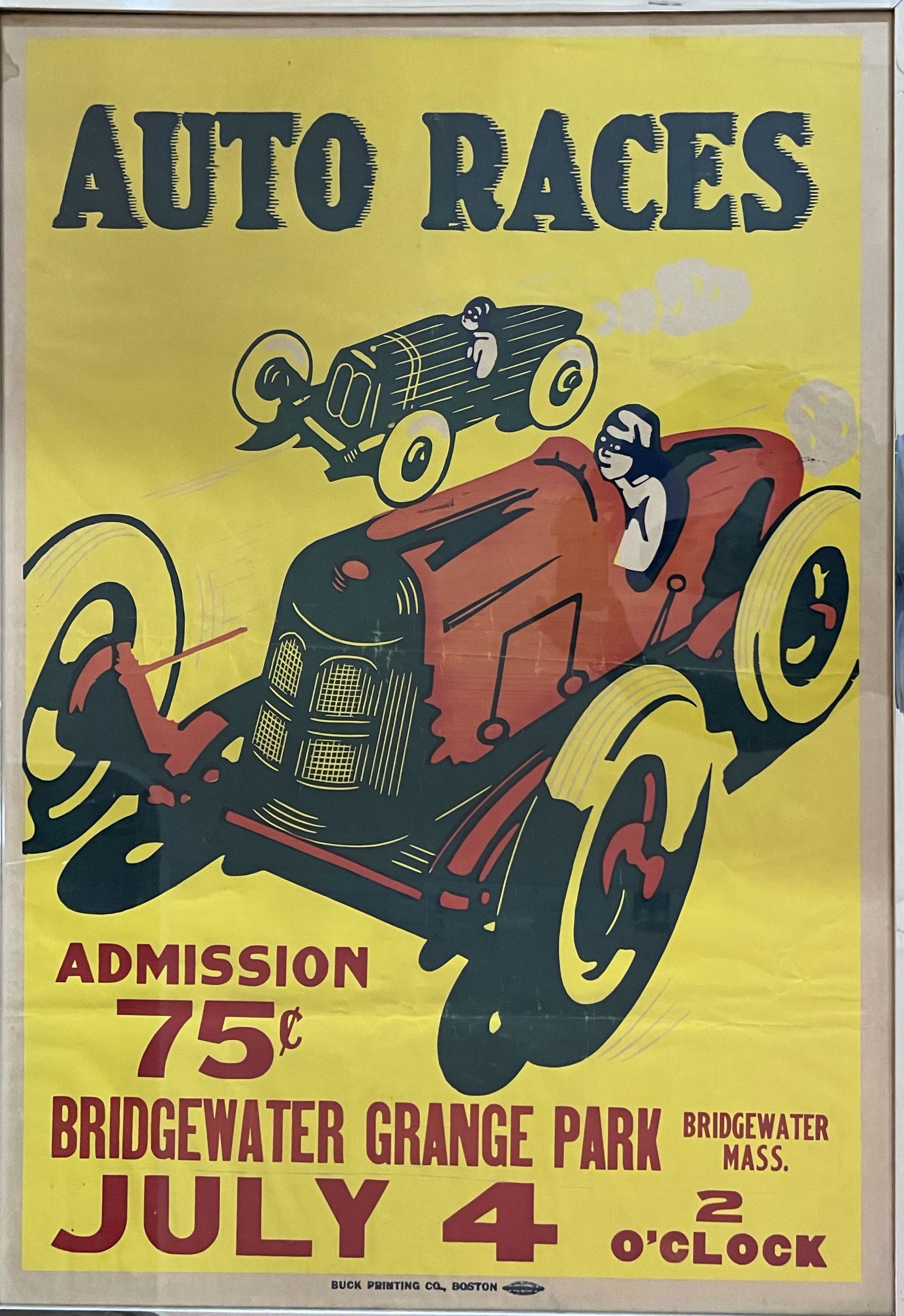 Original 1930 Bridgewater MA race poster, this was a short lived 1/2 mile track, races were held (1 of 1)